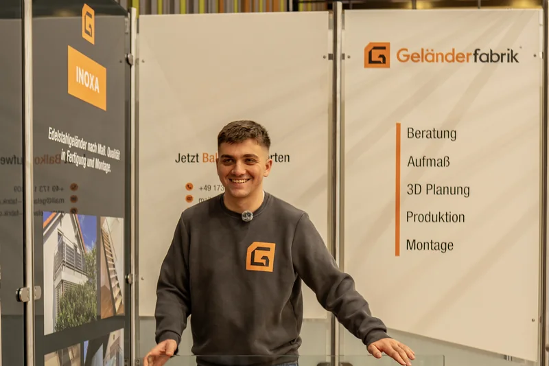Rijon Maliqi, Inhaber der Geländerfabrik