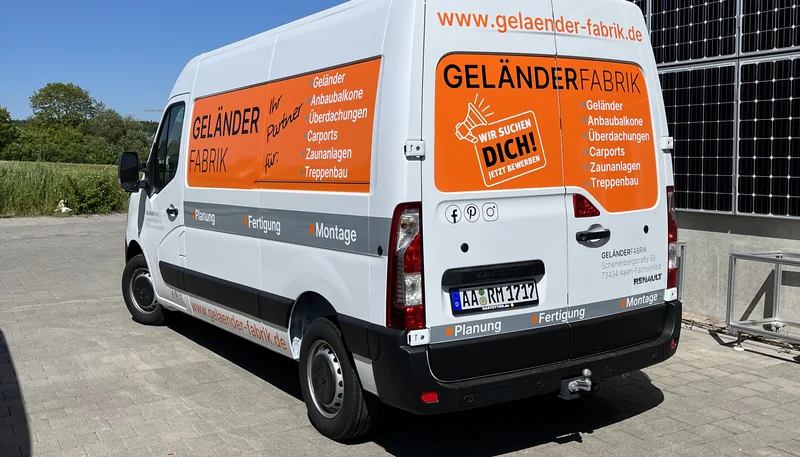 Firmenbus der Geländerfabrik – Geländer, Anbaubalkone, Treppen